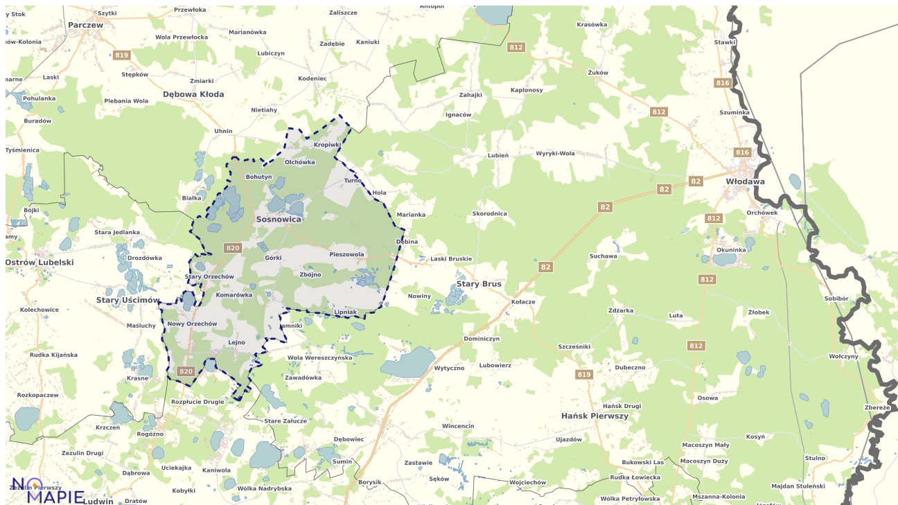Mapa uzbrojenia terenu Sosnowicy